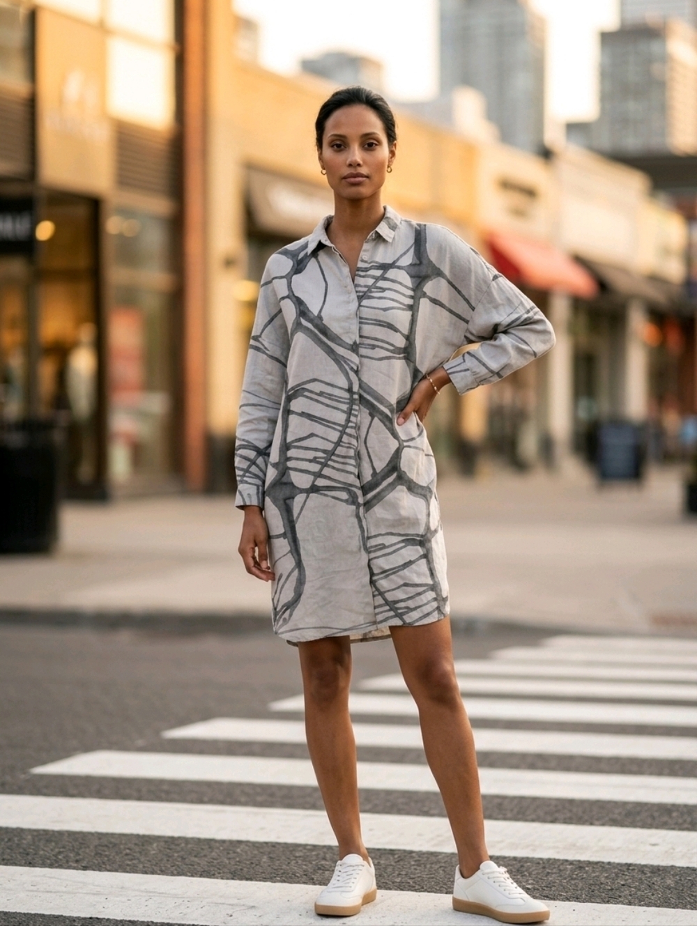 Grizas 100% linen shirt dress